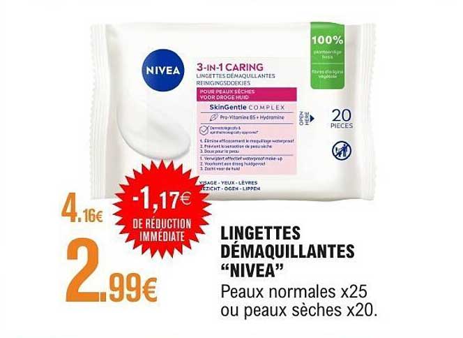 LINGETTES DÉMAQUILLANTES “NIVEA”