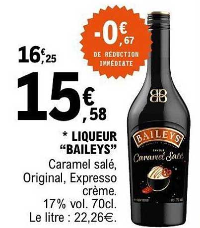 LIQUEUR "BAILEYS" Caramel salé, Original, Expresso crème. 17% vol. 70cl.