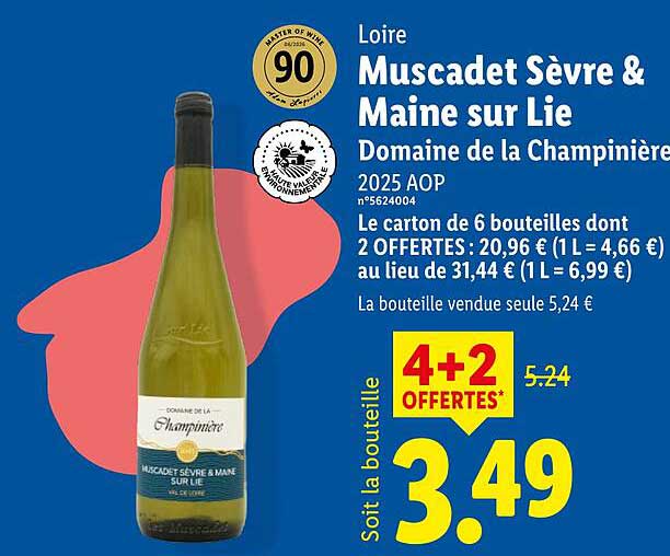 Loire Muscadet Sèvre & Maine sur Lie Domaine de la Champinière 2025 AOP