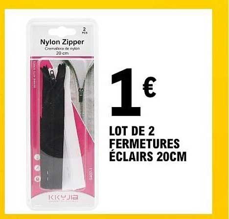 LOT DE 2 FERMETURES ÉCLAIRS 20CM