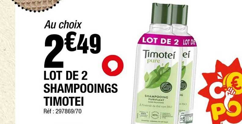LOT DE 2 SHAMPOOINGS TIMOTEI