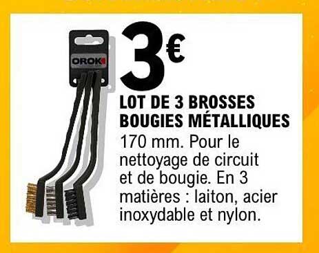 LOT DE 3 BROSSES BOUGIES MÉTALLIQUES