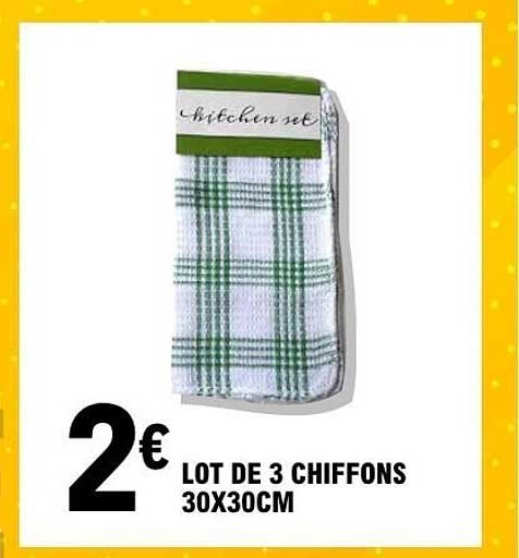 LOT DE 3 CHIFFONS 30X30CM