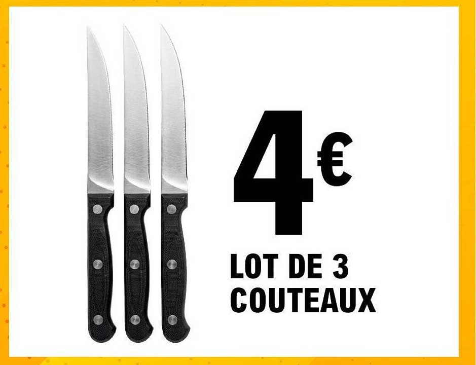 LOT DE 3 COUTEAUX
