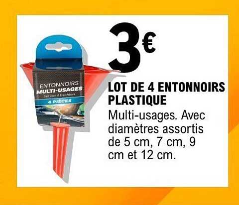 LOT DE 4 ENTONNOIRS PLASTIQUE
