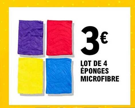 LOT DE 4 ÉPONGES MICROFIBRE