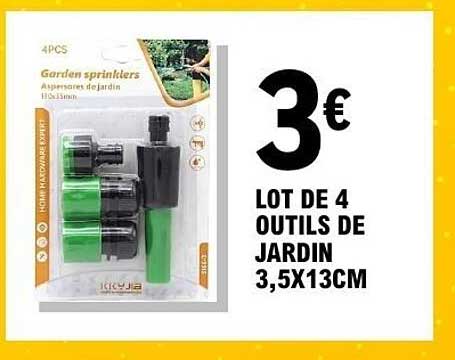 LOT DE 4 OUTILS DE JARDIN 3,5X13CM
