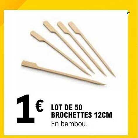 LOT DE 50 BROCHETTES 12CM En bambou.