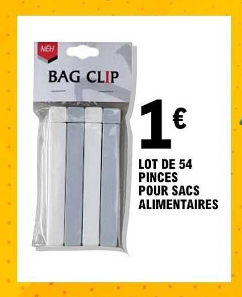 LOT DE 54 PINCES POUR SACS ALIMENTAIRES