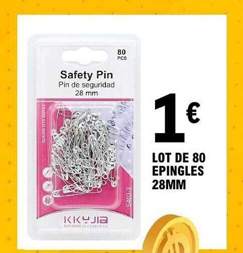 LOT DE 80 EPINGLES 28MM