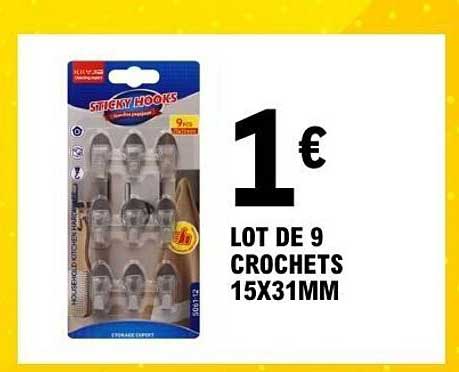 LOT DE 9 CROCHETS 15X31MM