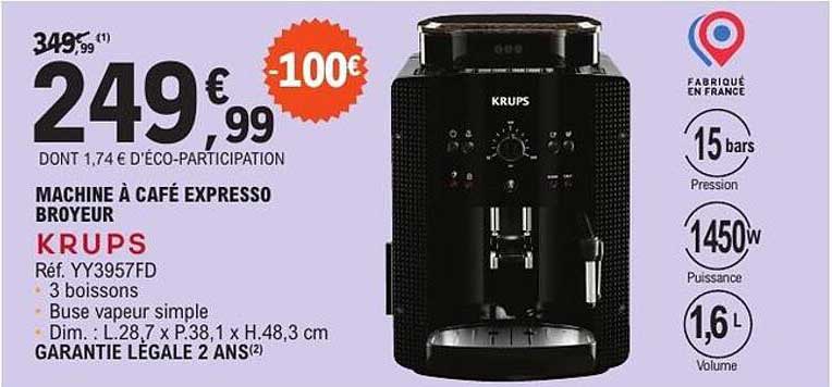 MACHINE À CAFÉ EXPRESSO BROYEUR KRUPS