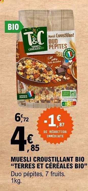 MUESLI CROUSTILLANT BIO “TERRES ET CÉRÉALES BIO”
