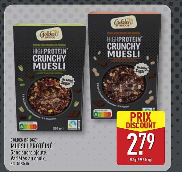 MUESLI PROTÉINÉ Sans sucre ajouté. Variétés au choix.