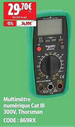 Multimètre numérique Cat III 300V, Thorsman