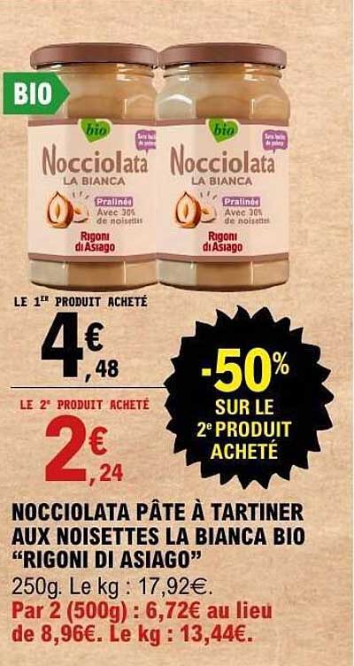 Nocciolata pâte à tartiner aux noisettes La Bianca Bio « Rigoni di Asiago »