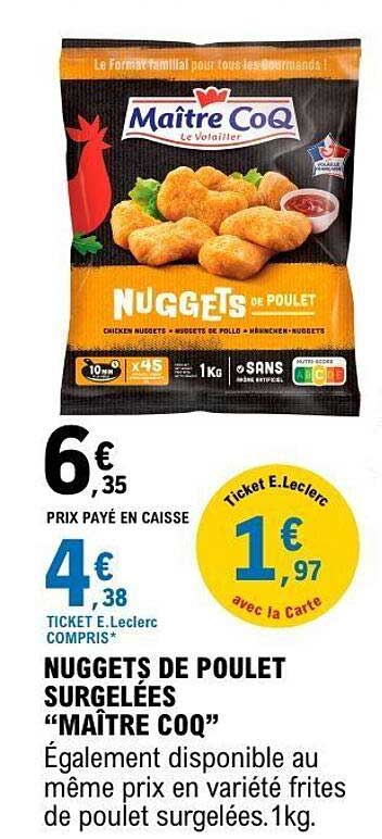 NUGGETS DE POULET SURGELÉES “MAÎTRE COQ”