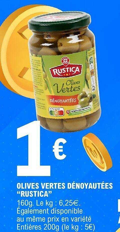 OLIVES VERTES DÉNOYAUTÉES "RUSTICA"