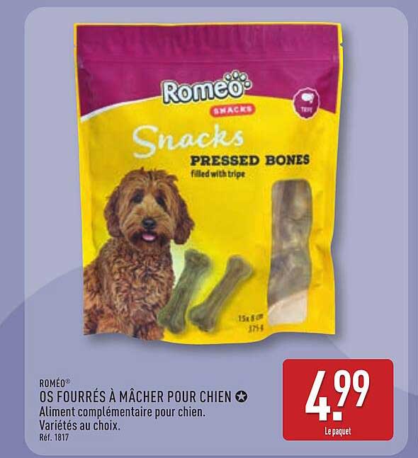 OS FOURRÉS À MÂCHER POUR CHIEN