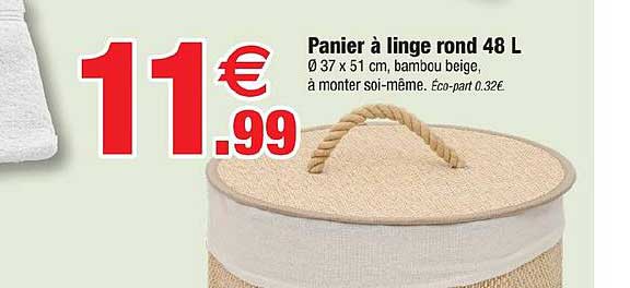 Panier à linge rond 48 L