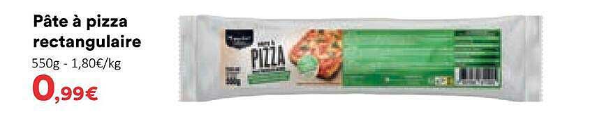 Pâte à pizza rectangulaire