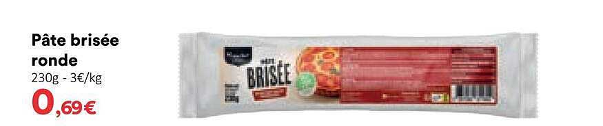 Pâte brisée ronde 230g - 3€/kg