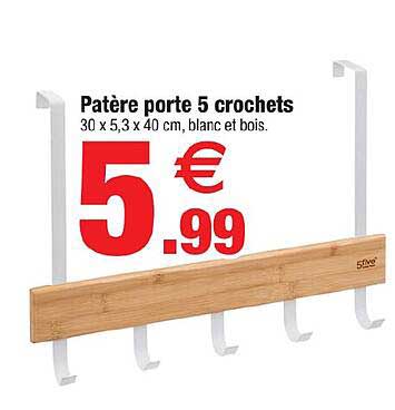 Patère porte 5 crochets
