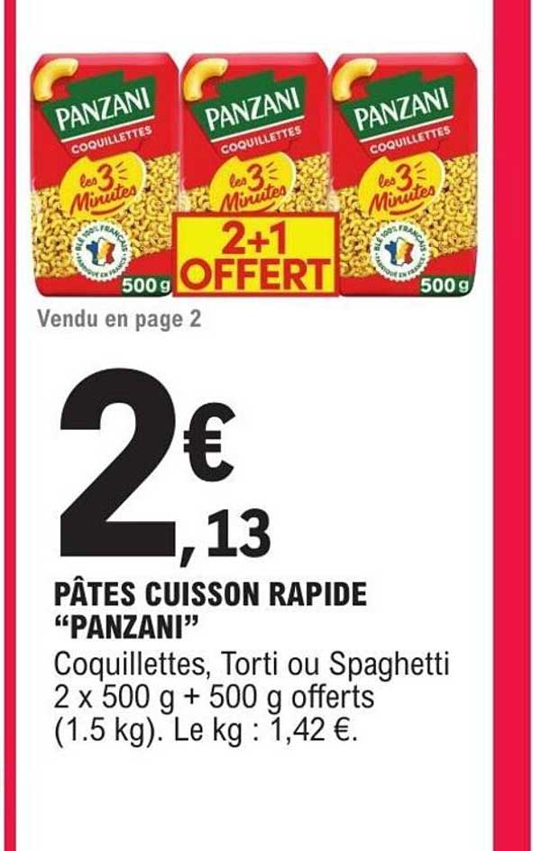 PÂTES CUISSON RAPIDE “PANZANI”