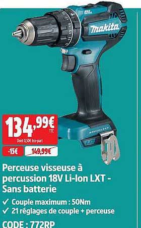 Perceuse visseuse à percussion 18V Li-ion LXT - Sans batterie