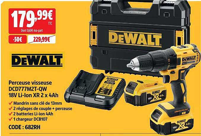 Perceuse visseuse DCD777M2T-QW 18V Li-ion XR 2 x 4Ah