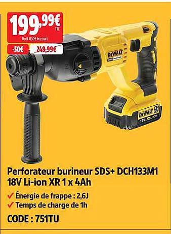 Perforateur burineur SDS+ DCH133M1 18V Li-ion XR 1 x 4Ah