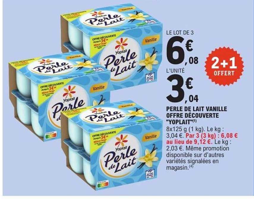 PERLE DE LAIT VANILLE OFFRE DÉCOUVERTE "YOPLAIT"