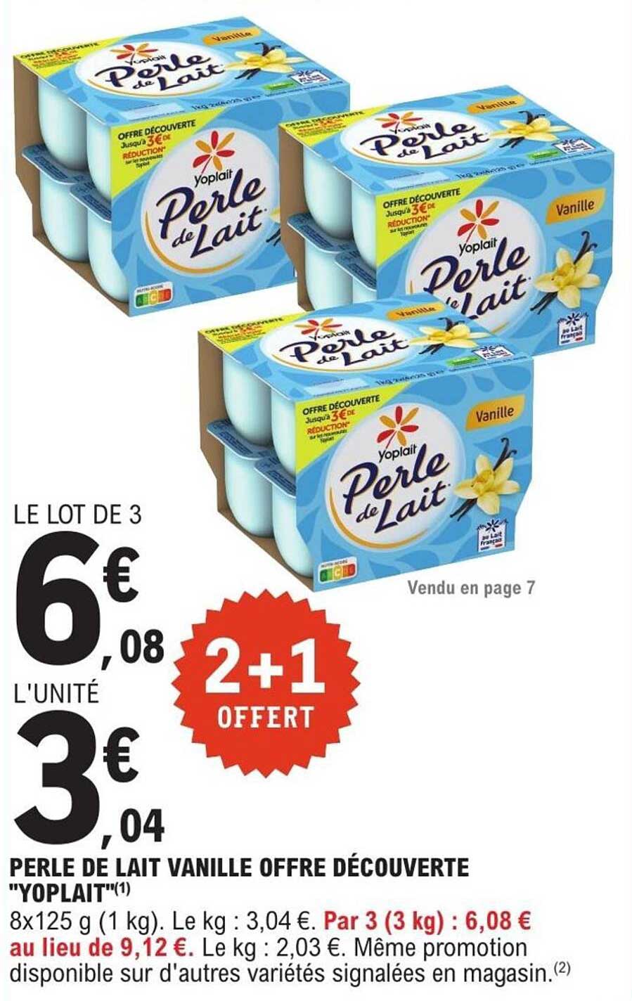 PERLE DE LAIT VANILLE OFFRE DÉCOUVERTE "YOPLAIT"