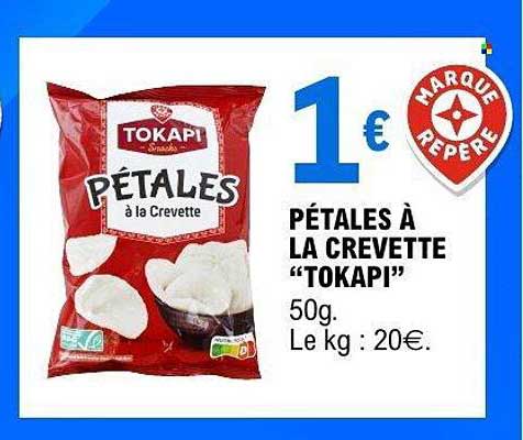 PÉTALES À LA CREVETTE “TOKAPI” 50g. Le kg : 20€.