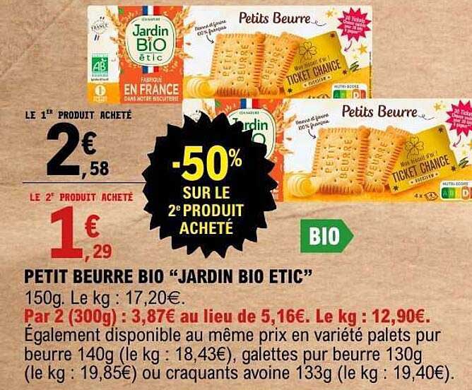 PETIT BEURRE BIO “JARDIN BIO ETIC”