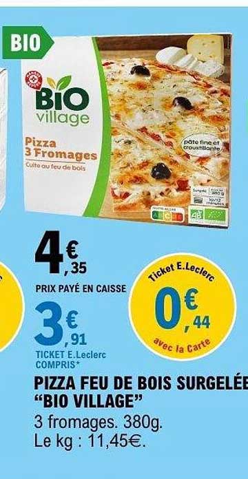 PIZZA FEU DE BOIS SURGELÉE “BIO VILLAGE”