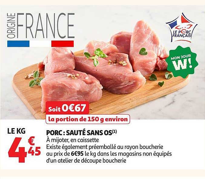 PORC : SAUTÉ SANS OS