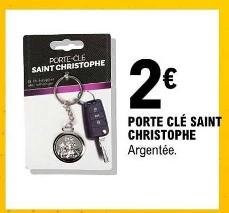 PORTE CLÉ SAINT CHRISTOPHE Argentée.