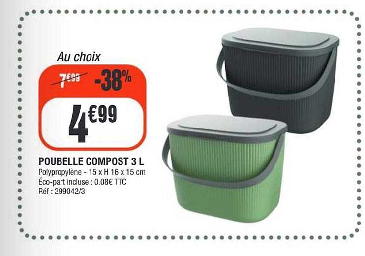 POUBELLE COMPOST 3 L