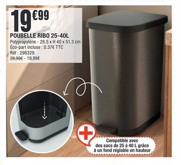 POUBELLE RIBO 25-40L