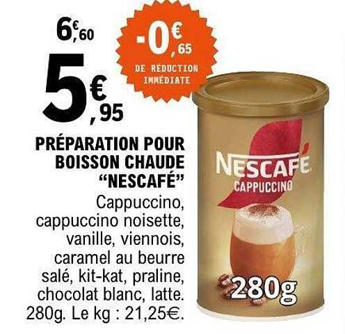 PRÉPARATION POUR BOISSON CHAUDE "NESCAFÉ"