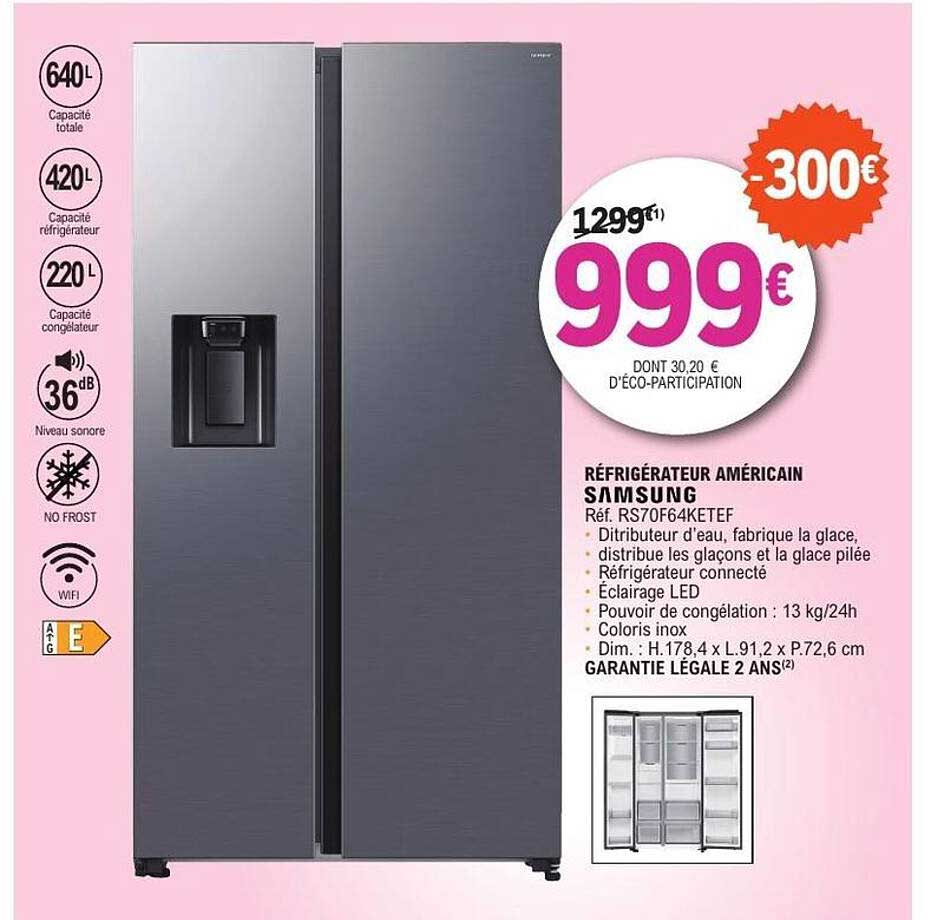 RÉFRIGÉRATEUR AMÉRICAIN SAMSUNG