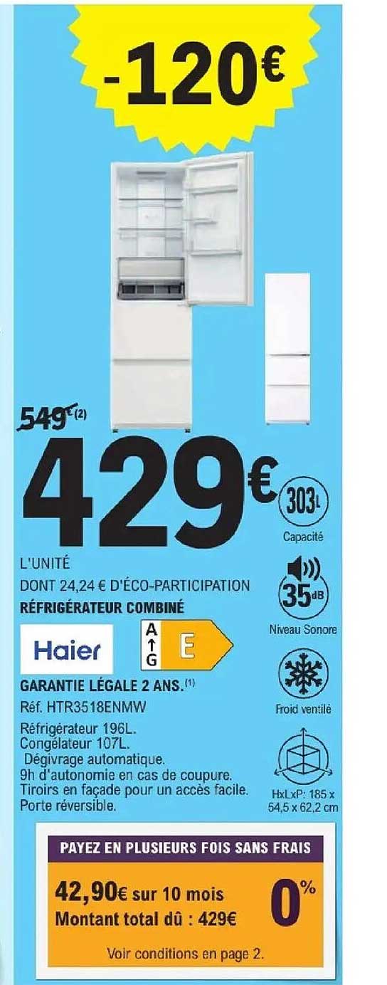 RÉFRIGÉRATEUR COMBINÉ