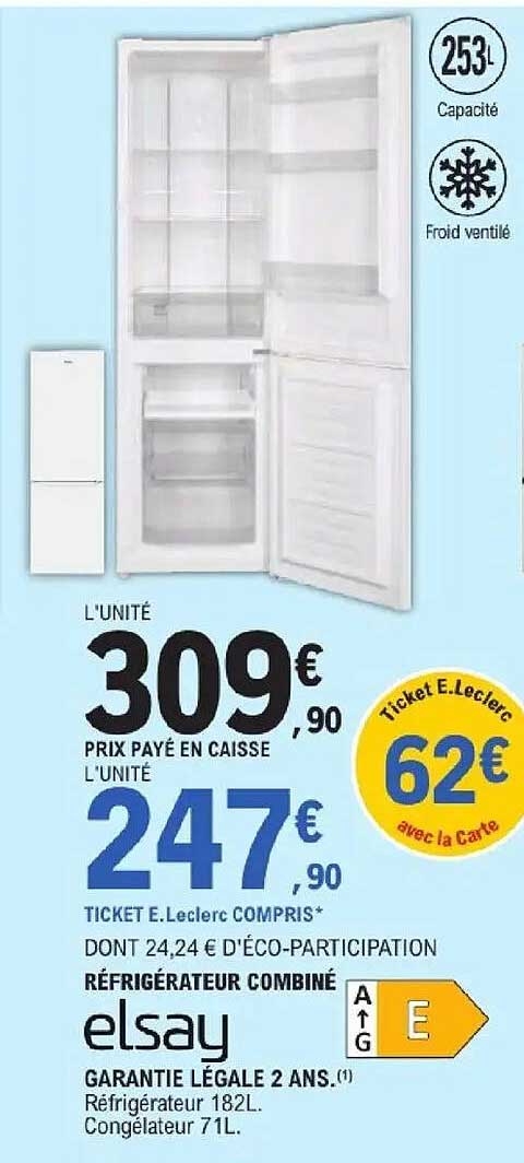 RÉFRIGÉRATEUR COMBINÉ elsay