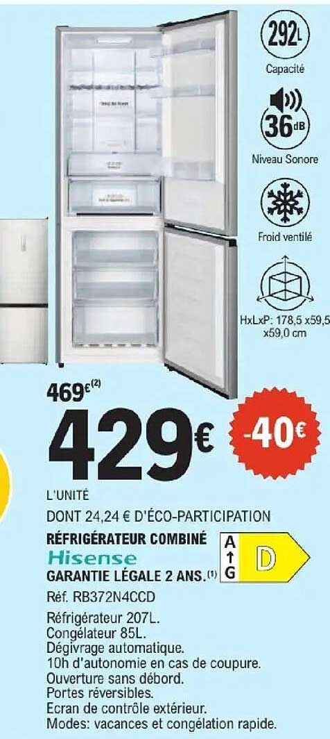 RÉFRIGÉRATEUR COMBINÉ Hisense