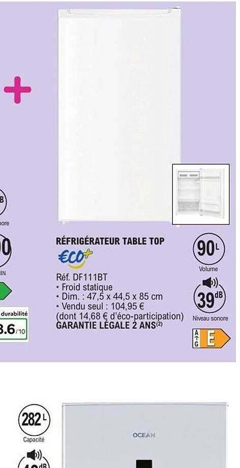 RÉFRIGÉRATEUR TABLE TOP éco+