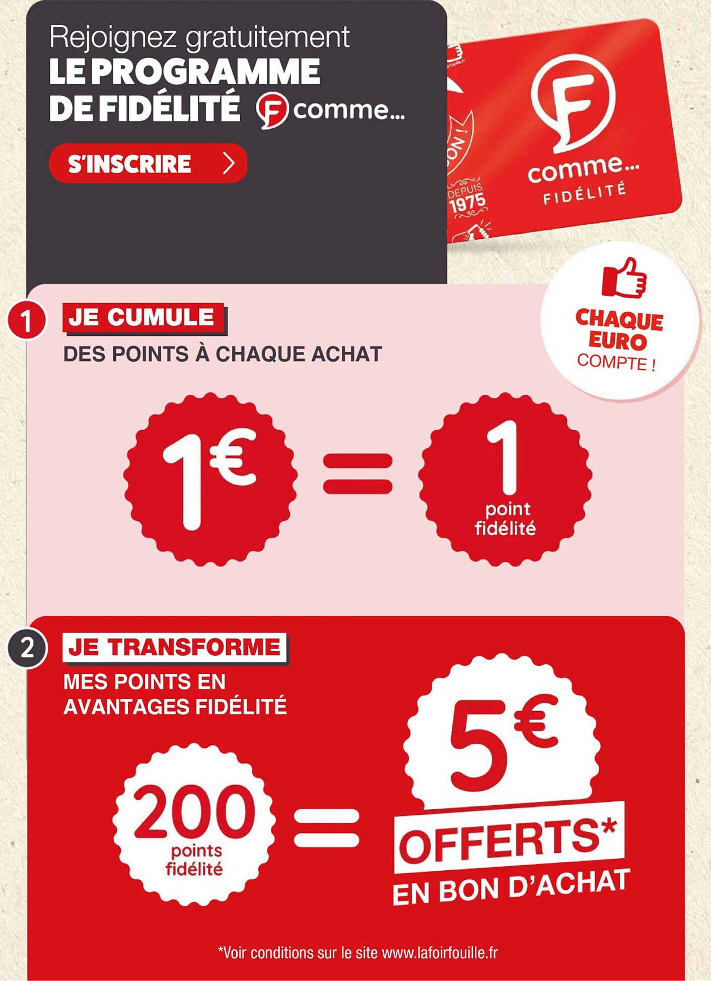 Rejoignez gratuitement LE PROGRAMME DE FIDÉLITÉ F comme...