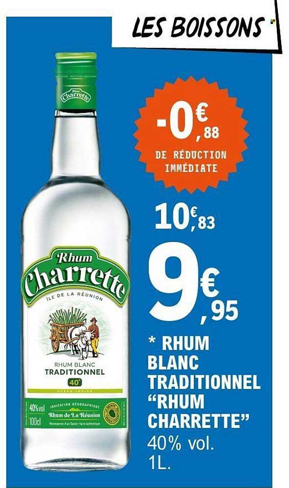 Rhum blanc traditionnel "Rhum Charrette" 40% vol. 1L