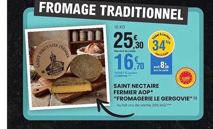 SAINT NECTAIRE FERMIER AOP* "FROMAGERIE LE GERGOVIE"