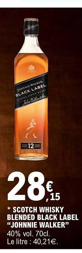 SCOTCH WHISKY BLENDED BLACK LABEL “JOHNNIE WALKER”